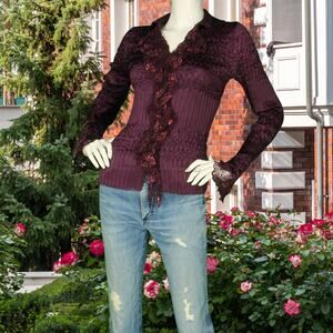 Komarov Lolita Goth Fairy Party Edwardian Victorian Crinkle Top Shirt Blouse S